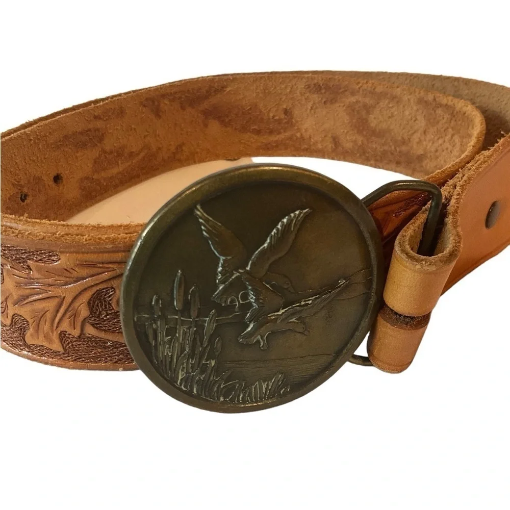 Duck Belt Buckle With Engraved Leather Size 38